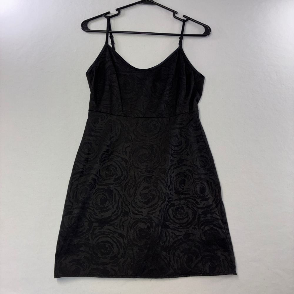 620 Gothic Urban Renewal Cami Mini Dress XS Black Rose Jacquard Floral